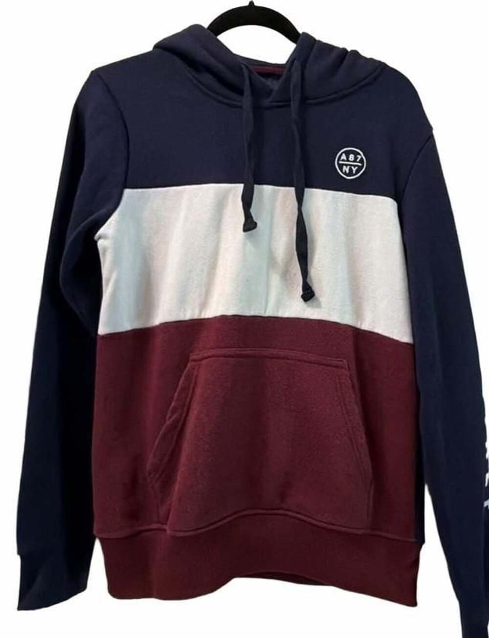 Aeropostale Colorblock Hoodie Size S Navy Red White